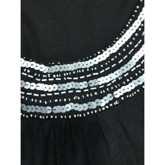 Gloria Vanderbilt Casuals Top Pitch Black Small Shirt with Sequin Collar NEW $36 - Picture 4 of 8